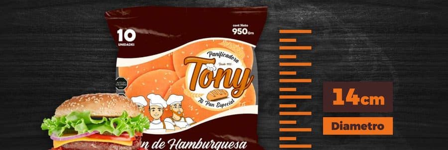Pan de Hamburguesa Frica 14' 950g (10 un)
